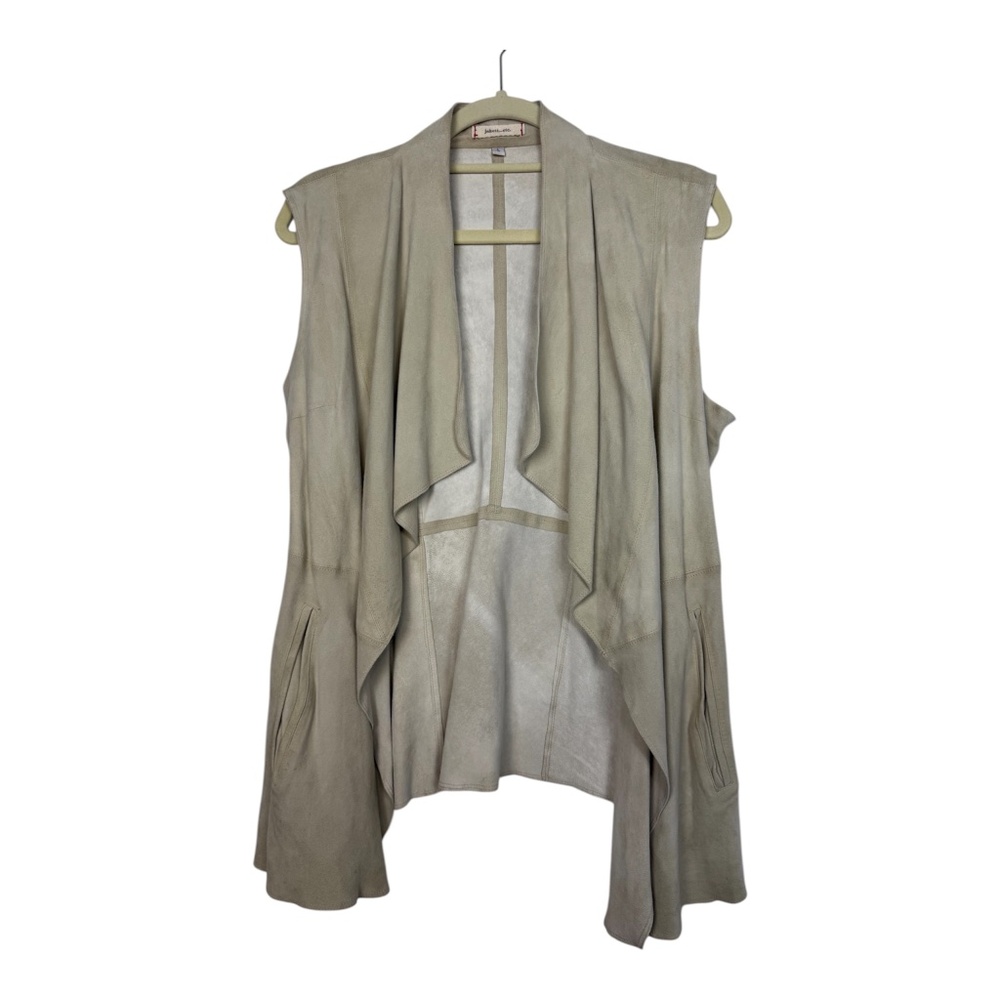 Jaket… etc Pale Olive Leather Vest Size L